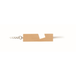 Porte-clés en bambou avec support pour téléphone et chargeurs couleur bois
