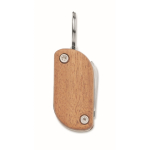 Porte-clés en bois d'acacia avec 7 outils et lumière LED couleur bois deuxième vue