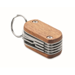 Porte-clés en bois d'acacia avec 7 outils et lumière LED couleur bois troisième vue