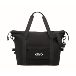 Sac de voyage RPET avec bandoulière réglable et support pour trolley couleur noir troisième vue principale