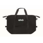 Sac de voyage RPET avec bandoulière réglable et support pour trolley couleur noir vue principale