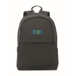 Sac à dos pour ordinateur portable en matériaux recyclés, 15 pouces couleur noir vue avec zone d'impression
