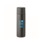 Gourde acier inoxydable, couvercle antidérapant pour téléphone, 420ml couleur noir vue avec zone d'impression