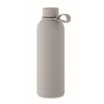 Gourde isotherme en acier inoxydable recyclé et caoutchouc, 500ml couleur gris