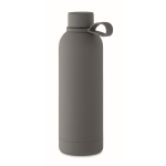 Gourde isotherme en acier inoxydable recyclé et caoutchouc, 500ml couleur gris foncé