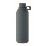 Gourde isotherme en acier inoxydable recyclé et caoutchouc, 500ml couleur noir mat