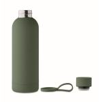 Gourde isotherme en acier inoxydable recyclé et caoutchouc, 500ml couleur vert foncé sixième vue