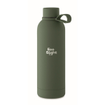 Gourde isotherme en acier inoxydable recyclé et caoutchouc, 500ml couleur vert foncé vue principale