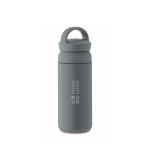 Gourde isotherme en acier inoxydable, anti-fuite, avec poignée, 320ml couleur noir mat vue avec zone d'impression