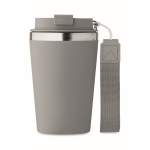 Gobelet isotherme en acier inoxydable avec sangle de transport, 350ml couleur gris foncé quatrième vue