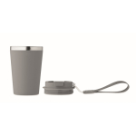 Gobelet isotherme en acier inoxydable avec sangle de transport, 350ml couleur gris foncé sixième vue