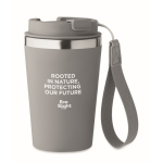 Gobelet isotherme en acier inoxydable avec sangle de transport, 350ml couleur gris foncé vue principale