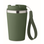 Gobelet isotherme en acier inoxydable avec sangle de transport, 350ml couleur vert foncé