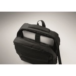 Sac à dos en RPET, pour ordinateur portable et tablette 10” et 15”” couleur noir quatrième vue photographique