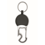 Porte-badge rétractable avec porte-clés et ouvre-bouteille couleur noir quatrième vue