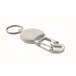 Porte-badge rétractable avec porte-clés et ouvre-bouteille couleur blanc quatrième vue