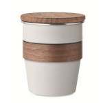Gobelet en acier inoxydable avec détail en bois amovible, 350ml couleur blanc