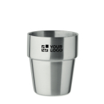 Gobelet empilable en acier inoxydable recyclé 250 ml vue avec zone d'impression
