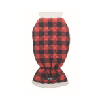 Grattoir à glace avec revêtement en gant doublé de sherpa couleur rouge vue avec zone d'impression