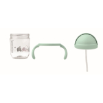 Gobelet pour bébé en tritan avec paille et double poignée, 250ml couleur vert menthe huitième vue