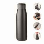 Gourde isotherme en acier inoxydable recyclé, 400ml couleur noir