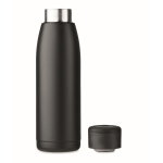 Gourde isotherme en acier inoxydable recyclé, 400ml couleur noir septième vue