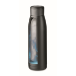 Gourde isotherme en acier inoxydable recyclé, 400ml couleur noir dixième vue