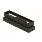 Stylo à bille avec mécanisme rotatif, détail en RPET, encre bleue couleur noir