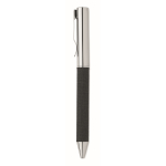 Stylo à bille avec mécanisme rotatif, détail en RPET, encre bleue couleur noir septième vue