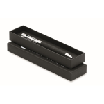 Stylo à bille avec mécanisme rotatif, détail en RPET, encre bleue couleur noir vue principale