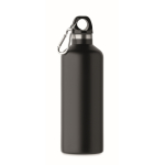 Bouteille étanche en acier inoxydable recyclé avec mousqueton 500ml couleur noir