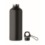 Bouteille étanche en acier inoxydable recyclé avec mousqueton 500ml couleur noir deuxième vue