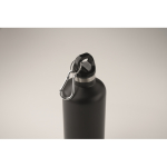 Bouteille étanche en acier inoxydable recyclé avec mousqueton 500ml couleur noir troisième vue photographique