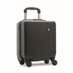 Valise cabine en ABS, 4 roulettes et serrure à combinaison, 14 pouces couleur noir vue avec zone d'impression