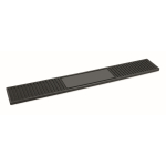 Tapis rectangulaire antidérapant pour bar, en PVC couleur noir