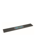 Tapis rectangulaire antidérapant pour bar, en PVC couleur noir vue avec zone d'impression