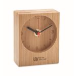 Horloge analogique entièrement en bambou, personnalisable couleur bois vue principale