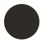 Dessous de verre de forme ronde en feutre recyclé couleur noir deuxième vue