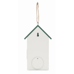 Nichoir pour oiseaux en bois avec un motif floral couleur blanc cinquième vue