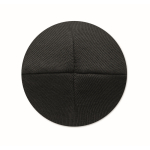 Bonnet unisexe en polyester RPET avec un patch à personnaliser couleur noir troisième vue