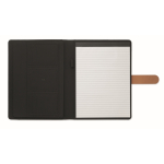 Portefeuille en RPET avec fermeture magnétique et pages lignées A4 couleur noir troisième vue