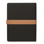 Portefeuille en RPET avec fermeture magnétique et pages lignées A4 couleur noir huitième vue