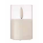 Petite bougie dans un pot transparent avec lumière LED effet flamme couleur blanc quatrième vue