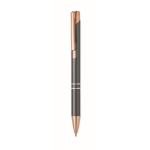 Stylo bille en aluminium recyclé avec détails rose gold, encre bleue couleur titan