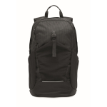 Sac à dos étanche avec bande réfléchissante, 15 pouces couleur noir