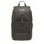 Sac à dos étanche avec bande réfléchissante, 15 pouces couleur noir vue avec zone d'impression