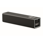 Batterie externe en aluminium recyclé pour smartphone, 2.600 mAh couleur noir