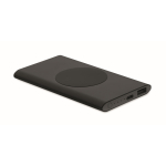 Chargeur sans fil rectangulaire en aluminium recyclé, 5.000 mAh couleur noir