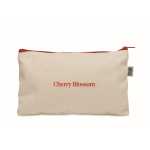 Trousse de toilette en coton bio, fermeture éclair colorée, 340g/m² couleur rouge troisième vue principale