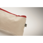 Trousse de toilette en coton bio, fermeture éclair colorée, 340g/m² couleur rouge quatrième vue photographique